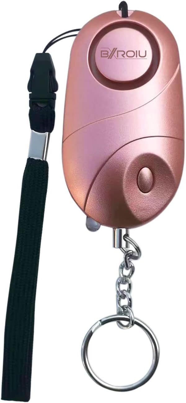 Personal Alarm Siren Emergency Self Defense Security with LED Lights Safety Alarm for Women Kids and Elders (Rose Gold + Black)