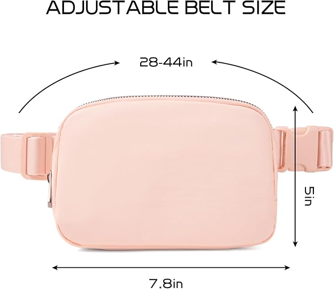 Belt Bag Fanny Pack Crossbody Bags for Women Fashion Waist Packs with Adjustable Strap Gifts for Women Men Teen Girls (Coral Pink)