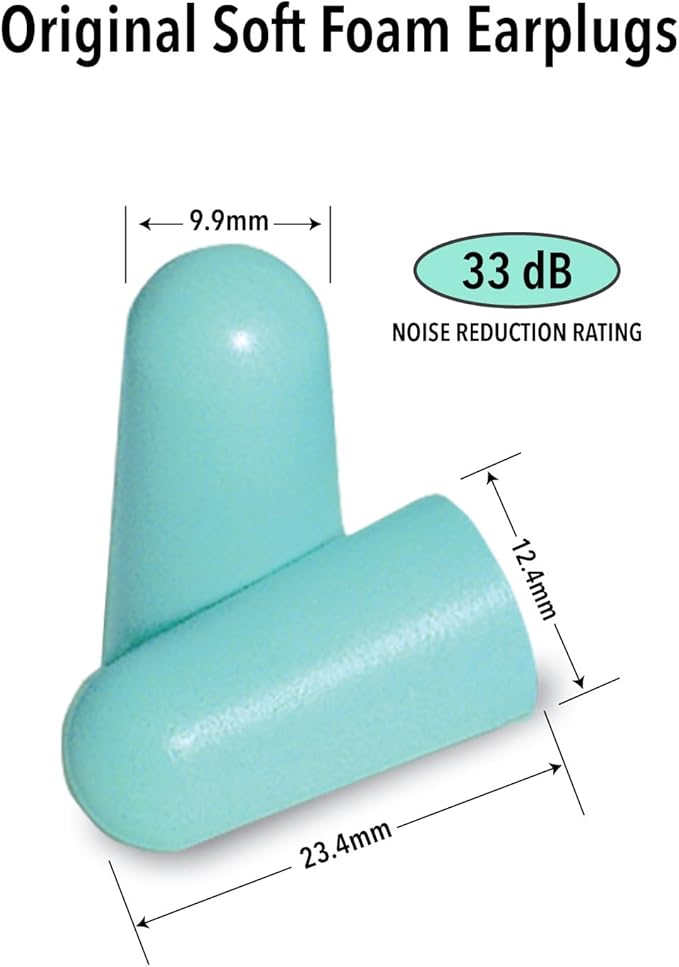 Mack's Original Soft Foam Earplugs, 50 Pair - 33dB Highest NRR, Comfortable Ear Plugs for Sleeping, Snoring, Work, Travel & Loud Events | Made in USA