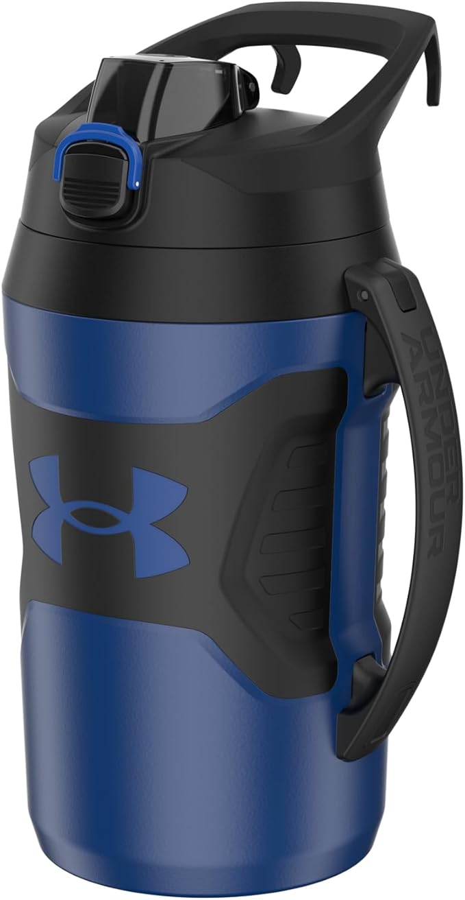 Under Armour Insulated Water Bottle with Handle & Fence Hook, Half Gallon Sports Water Jug, Leak-Resistant & BPA-Free for Baseball, Football & Gym - Royal/Black, 64oz
