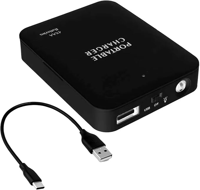 VOLT+ Portable AA Battery Travel Charger Compatible with Motorola Edge S30 PowerBank Emergency with LED Safety Light! (Takes 2 AA Batteries,USB Type-C)