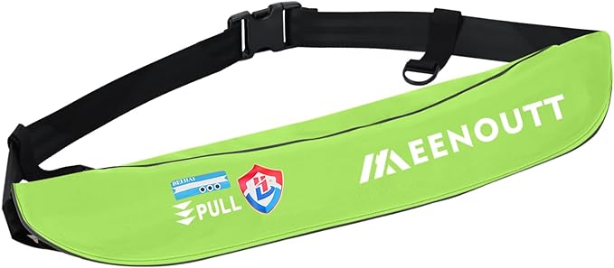 Automatic Inflatable Belt Pack Water Sports Jacket Waist Belt PFD for SUP Paddleboarding Fishing Boating Kayaking（fit 80-330 lbs） (Fluorescent yellow)