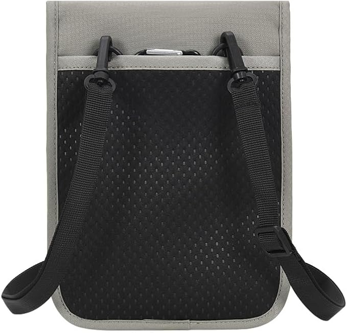 Neck Wallet Travel Family Passport Holder, Neck Pouch Travel Wallet with Adjustable Neck Strap, RFID Blocking, Waterproof Lightweight Versatile Passport Wallet for Men Women Travelers (Grey)