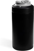 HydroJug Standard Can Cooler - 2-in-1 Insulated Can Cooler Cup - Stainless Steel Can Holder with Non-Slip Rubber Base - Screw-Top Lid - Dishwasher Safe - 16oz, Black