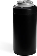 HydroJug Standard Can Cooler - 2-in-1 Insulated Can Cooler Cup - Stainless Steel Can Holder with Non-Slip Rubber Base - Screw-Top Lid - Dishwasher Safe - 16oz, Black