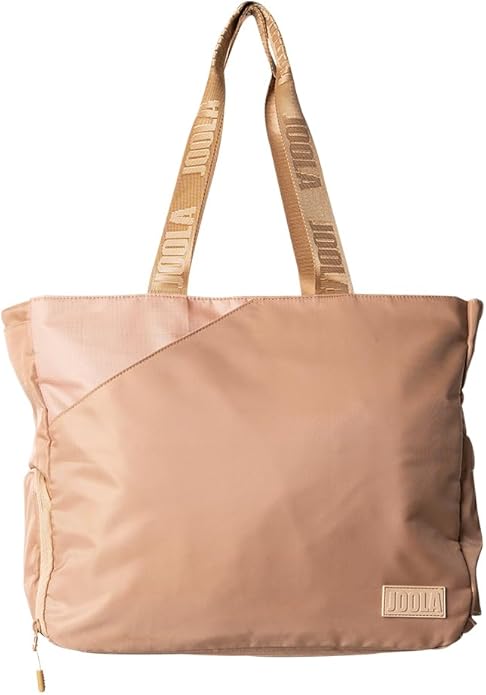 JOOLA Everyday Tote Bag - Pickleball Tote with Paddle Pocket, Laptop Sleeve & Ventilated Shoe Compartment - Black/White/Latte