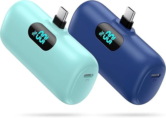 [2 Pack]Small Portable Charger for iPhone 17/16/15 Series,5000mAh 3A PD USB C Power Bank, Mini Travel Essentials Battery Pack for iPhone 17/17 Pro/16/16 Plus/16 Pro/15 Pro Max,Samsung,Android/LG etc