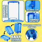 Bluey Kids Suitcase with Wheels Carry On Luggage for Boys Girls Foldable Travel Bag Small Rolling Cabin Case with Handle Lightweight Gifts for Kids S (L18inch x W11.8inch - 15L, Blue)