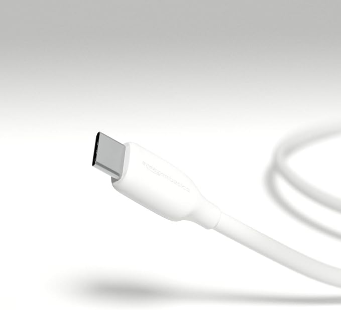 Amazon Basics USB-C to USB-A 2.0 Fast Charging Cable for Android Phones, 480Mbps Speed, USB-IF Certified, for Apple iPhone 16/15, iPad, Samsung Galaxy, Tablets, Laptops, 6 Foot, White