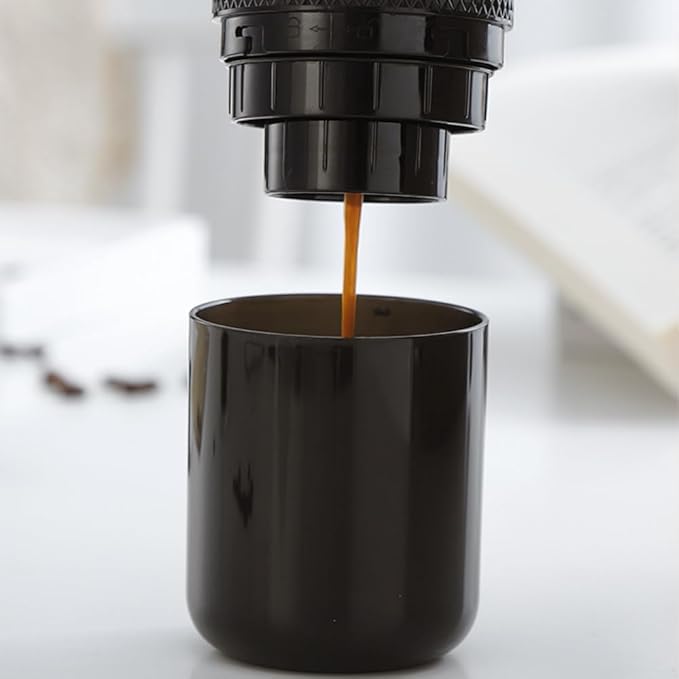 Portable Coffee Maker, Auto Mini Handheld Coffee Machine Cordless Type C Rechargeable with 1200mAh Battery for Travel Camping, Driving, Home and Office, Compatible for K Cup