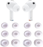Replacement Silicone Eartips Earbuds Tips Set for Samsung Galaxy Buds 3 Pro Accessories Headphones Ear Tips,6 Pairs (3 Sizes S/M/L) (White)