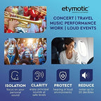 Etymotic Research ER20XS High Fidelity Reusable Earplugs - Low Profile Fit and Waterproof Case - Noise Reduction Ear Plugs for Concerts, Musicians, Raves, Sporting Events & Festivals - Universal Fit