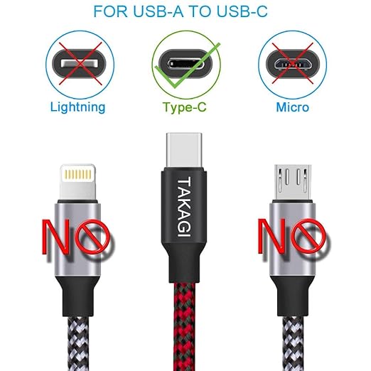 USB to USB C Cable (3Pack 6ft) USB A to Type C Cable Fast Charging Nylon Braided Data Sync Transfer Cord USB C Charger for iPhone 17 Pro Max/17 Air/16e/16 15 Pro/15 Plus/Galaxy S20 S10 Note 20(Red)