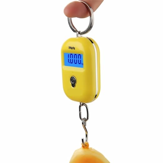 Luggage Weight Scale, 5pcs 25kg Digital Hanging Scale Portable Hook Scale Electronic LCD Travel Suitcase Luggage Bag Weight mini Scales,for Travel(Yellow)