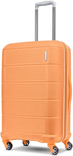 American Tourister Stratum 2.0 Expandable Hardside Luggage with Spinner Wheels, 24-Inch Checked-Medium, Papaya