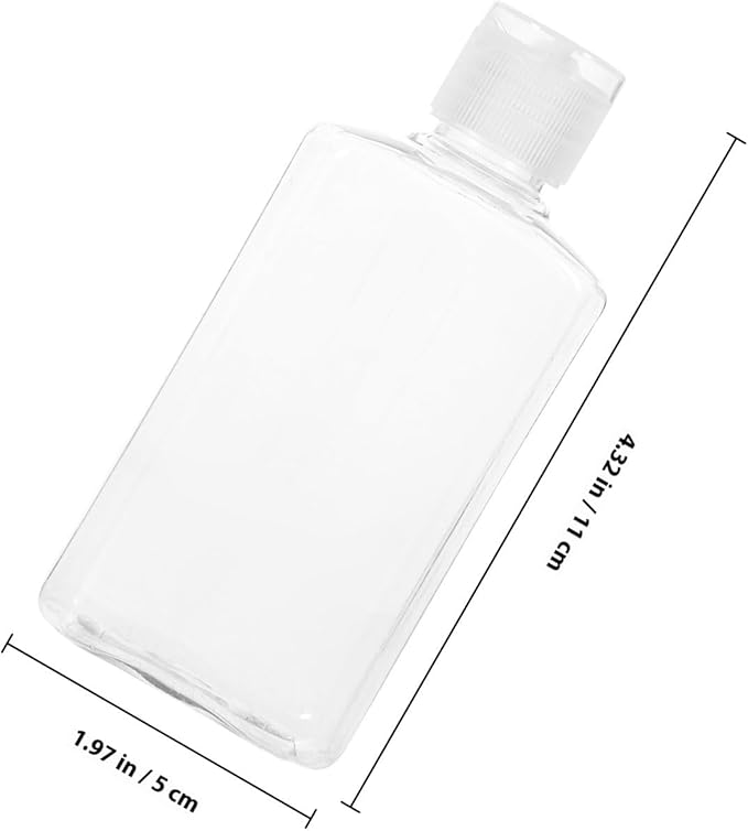 Cabilock 5pcs Portable 100ml Plastic Travel Lotion Bottles with Flip Cap, Refillable Empty Squeeze Containers for Toiletries and Shampoo Packing