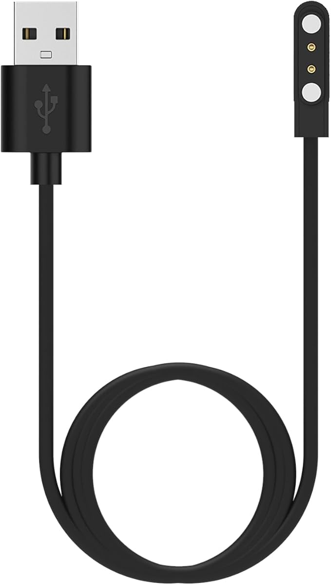 Smart Watch Chargers Compatible for FITVII HM78 HM68 HM58 HM57 H56, Popglory P22, Iaret I18, Morepro HM78, Parsonver SR1 Replacement Charging Cable 60cm (Black)