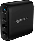 Amazon Basics 100W Four-Port GaN Wall Charger with 2 USB-C (100W, 18W) & 2 USB-A Ports (12W), PD 3.0, Foldable Plug, Portable Multi-Device Charging for Laptops, Tablets & Phones, Black