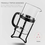 QUQIYSO French Press Coffee Maker 304 Stainless Steel French Press with 4 Filter, Heat Resistant Durable, Easy to Clean, Borosilicate Glass Coffee Press, 100% BPA Free Glass Teapot,34 ounce, Black