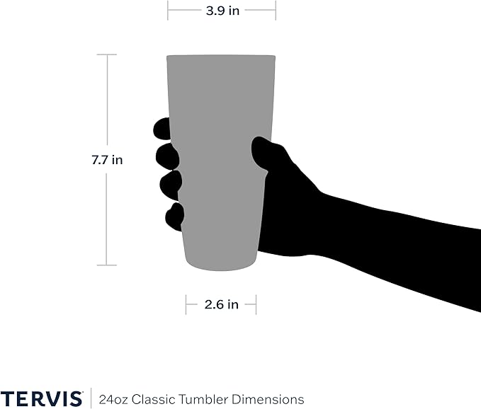Tervis Clear & Colorful Tabletop Made in USA Double Walled Insulated Tumbler Travel Cup Keeps Drinks Cold & Hot, 24oz - 2pk, Clear