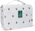 Lcsmaokin Large Capacity Toiletry Bag Travel Bag with Hanging Hook for Men and Women Waterproof Travel Cosmetic Bag Bathroom Storage Bag for Brushes Set, Full-Sized Shampoo,Accessories(White Cactus)