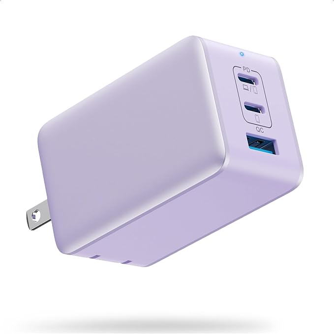 128W USB C Wall Charger,GaN III 3-Port Fast Charging Station,PD QC Foldable Charger Block Portable 65W Laptop Adapter for MacBook Pro/Air,iPad Pro,Galaxy S23,Dell XPS 13,iPhone 17/16/Pro etc