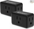 Unidapt Multi Plug Outlet Extender - 3 Way Wall Outlet Splitter, Cruise Ship Approved Power Adapter, Compact Travel Plug Expander for Home, Office, Dorm Room, or Cruise Cabin - Black 2-Pack