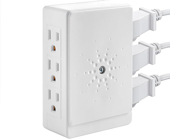 6-Outlet Wall Adapter, ETL Listed 3-Prong Grounded Side Access Power Strip, Indoor Use for Home, Office (1 Pack)