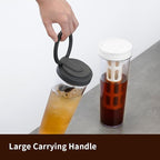 watchget Portable Cold Brew Coffee Maker 34oz/1L Iced Coffee Maker and Tea Brewer Leak-Proof Removable Fine Mesh Filter Perfect for Outdoor Camping Trip (White)