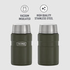 THERMOS Stainless King Vacuum-Insulated Food Jar, 24 Ounce, Army Green (Pack of 4)
