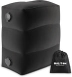 Maliton Inflatable Travel Foot Rest Pillow, Kids Airplane Bed, Adjustable Height Leg Pillow for Air Travel, Make a Flat Bed for Toddlers, Great for Airplane, Train, Car, Small Size（Black, 1 Pack）