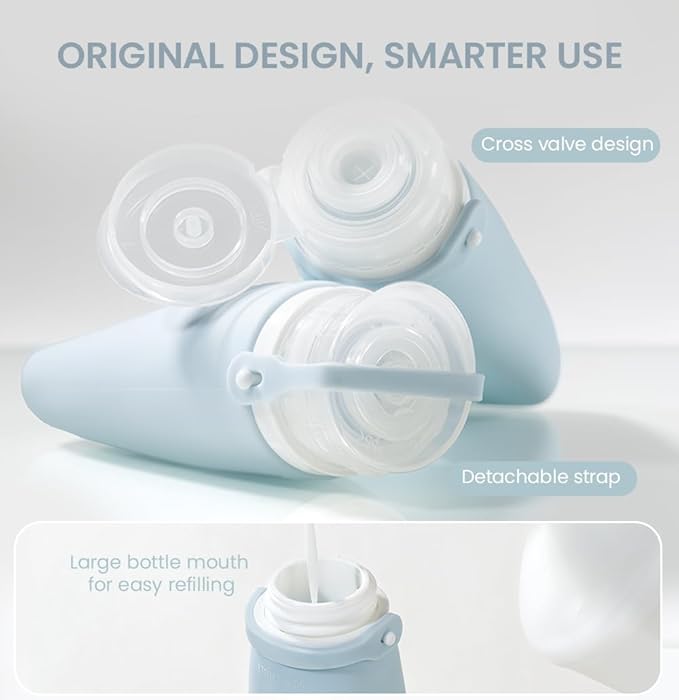 Travel Bottles for Toiletries, TSA Approved 2oz Container, High-Effeiciency Leak-Proof Ultrasonic Technology, Silicone Refillable Squeezable Travel Accessories for Shampoo Conditioner Lotion (3 Pcs)