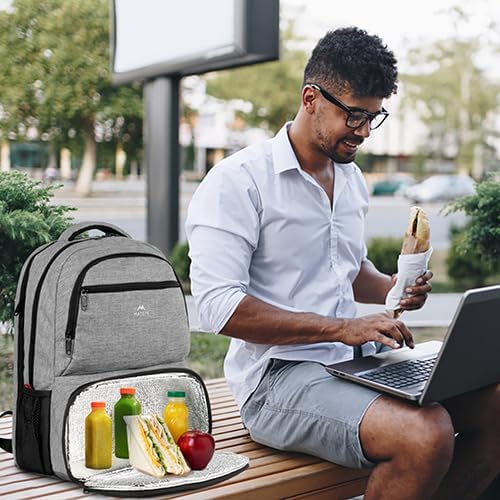 MATEIN Lunch Backpack, 17 inch Insulated Cooler Backpack with for Women Men, Water Resistant College Lunch Box Backpack with Laptop Compartment for Work Picnic Travel Beach, Gifts
