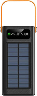Solar Battery Mobile Bank - 120W External Power Bank, 50000mAh 4 Outputs & 3 Inputs | Portable Survival Gear with Light, Built-in Cables for Devices, Road Trip, Hiking, Backpacking, Camping, Fishing