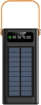 Solar Battery Mobile Bank - 120W External Power Bank, 50000mAh 4 Outputs & 3 Inputs | Portable Survival Gear with Light, Built-in Cables for Devices, Road Trip, Hiking, Backpacking, Camping, Fishing