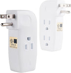 3 Outlet Wall Adapter, UL Listed 1875W/15Amps 3-Prong Grounded Vertical Outlet to The Side, Wall Plug Side Access Adapter, 3 Way Power Splitter Outlet Extender Tap, White (1 Pack)