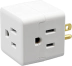 Projectpak 3 Outlet Wall Adapter Travel Cube – Grounder Splitter Turns One Outlet into Three | 3 Pack