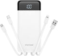 charmast 10000mAh Portable Charger with Built-in Cables, 6 Outputs & 3 Inputs Power Bank, Compact Travel Essential Battery Pack for iPhone 16/15, Samsung S25/S24, Google Pixel, iPad, AirPods & More