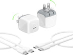 Belkin Compact Wall Charger 45W, USB-C PD Fast Charging, USB-C Cable Included, Apple iPhone 17, 16 Series, Samsung Galaxy S26, S25 Series, Pixel 10, MacBook, iPad, AirPods, & More - White (2-Pack)