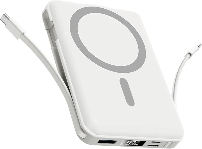 for Magsafe Power Bank, 10000mAh Magnetic Power Bank with USB-C Cable and PD 20W USB C Fast Charging LED Display, Wireless Portable Charger for iPhone 17/16/15/14/13/12/Pro/Pro Max