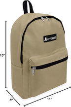Everest 1045K Basic Backpack, 15", Khaki