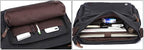 Vintage Genuine Leather Waxed Canvas Briefcase Large Satchel Shoulder Bag Rugged Computer 15.6" Laptop Bag