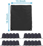JohahaTim Drawstring Backpack Bulk 20 Pcs Draw String Bags DIY Gym Sports Traveling Yoga Cinch Bag Sackpack Drawstring (Black)