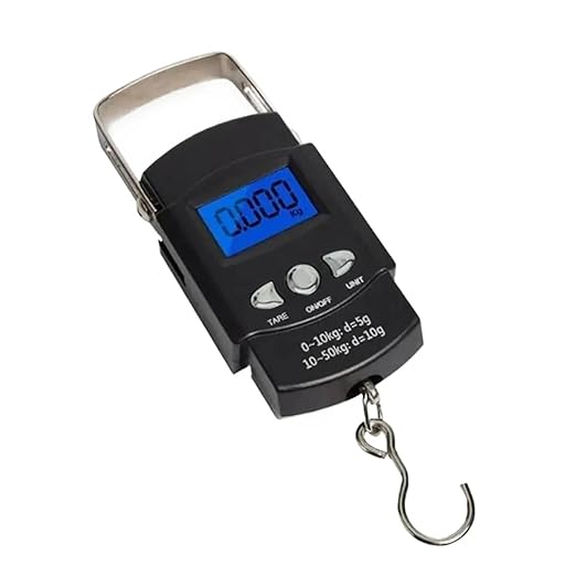 50KG Portable Luggage Scale with Measuring Tape, 8-Pack High-Precision Digital Handheld Electronic Scale for Travel, Fishing, and Weight Measurement