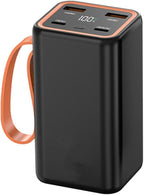 ZEZEFUFU Black Portable DIY Power Bank Case with LCD Display 4 Slots 21700 Battery Charger Shell Box Fast Charging Power Bank