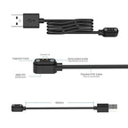 Smartwatch Charger, Magnetic Charging Cable for IDW13/15/16/17/19/21/23/25/26/28, ID208, GTX20, Replacement USB Magnetic Charger Compatible with VeryFit/VeryFitPro App Models Smart watch,, Black