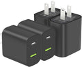 4 Pack USB C Charger Block, Dual Port Type C Wall Charger Fast Charging 20W Power Adapter Cube for iPhone 14/14 Pro/14 Pro Max/14 Plus/13/12/11, XS/XR/X, iPad, Samsung, More