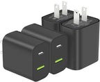 4 Pack USB C Charger Block, Dual Port Type C Wall Charger Fast Charging 20W Power Adapter Cube for iPhone 14/14 Pro/14 Pro Max/14 Plus/13/12/11, XS/XR/X, iPad, Samsung, More