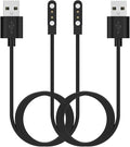 Smart Watch Chargers Compatible for FITVII HM78 HM68 HM58 HM57 H56, Iaret I18, Morepro HM57 HM78, Parsonver SR1 Replacement Charging Cable 60cm, 2Pack (Black&Black)