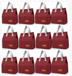 VZZNN 12 Pack Lunch Bags Bulk,Insulated Reusable Lunch Bags with Aluminum for Women Men,Leakproof Tote Large Lunch Box for Office,Work,Beach or Travel(Red)